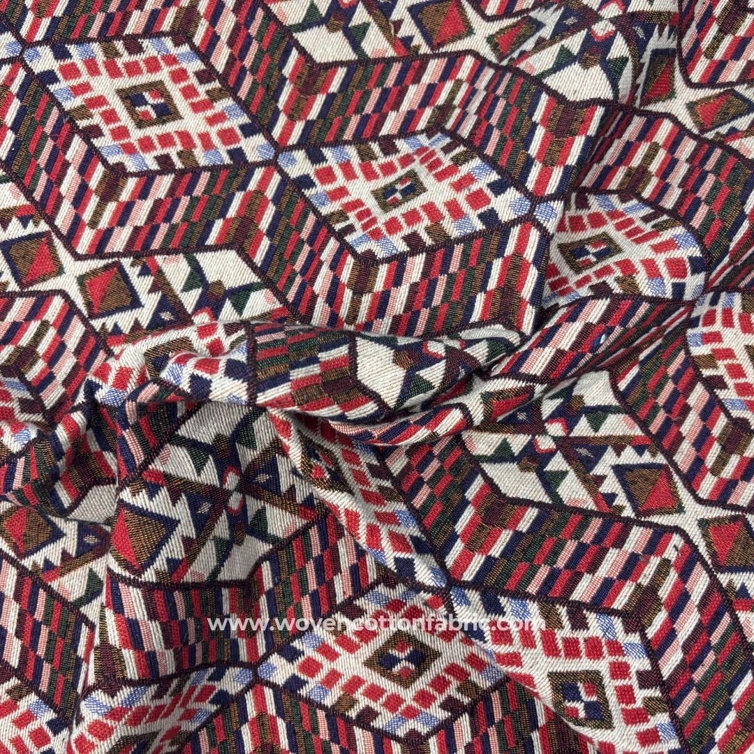 Eminent Twill Brown Cotton Jacquard Fabric, A4 Swatch