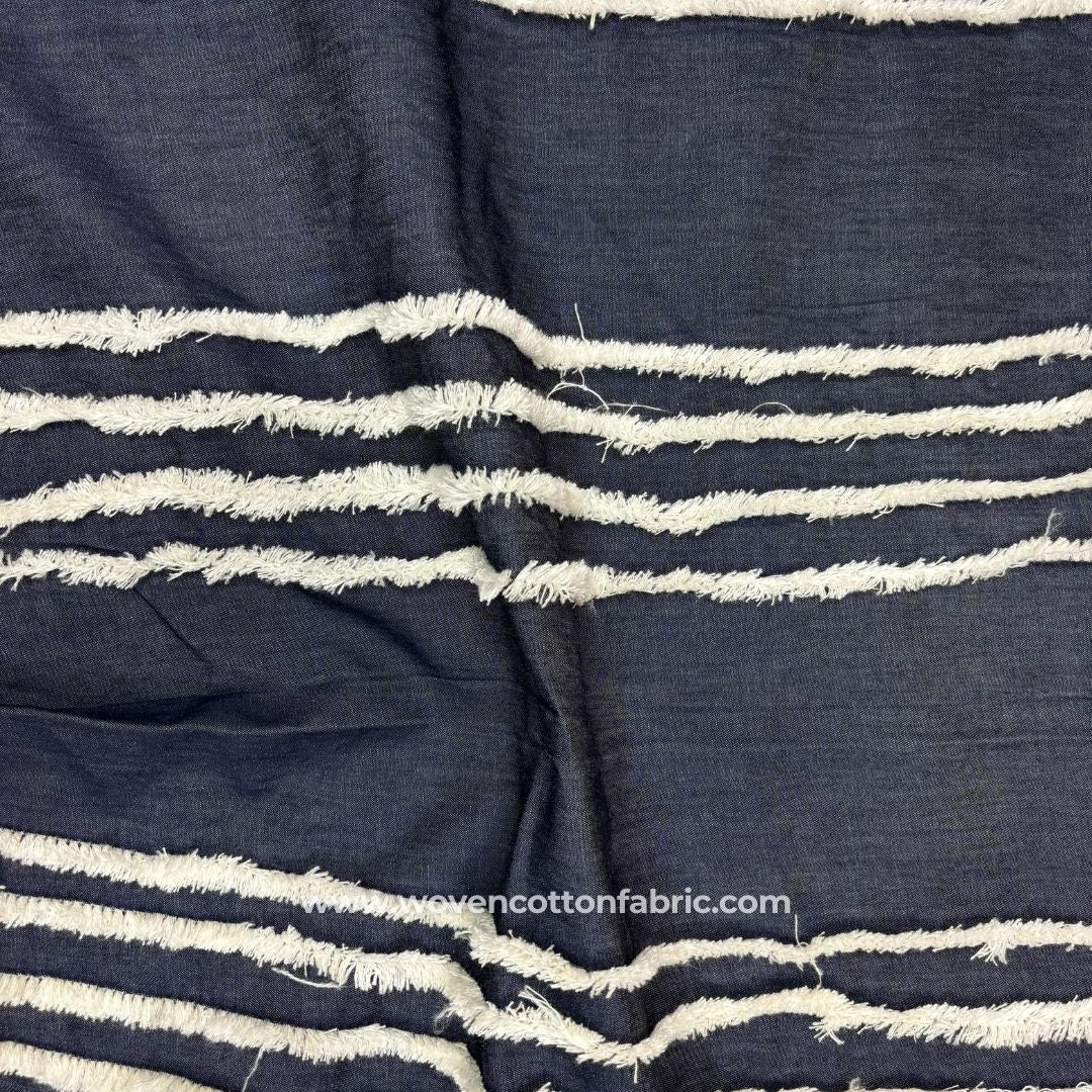 Aligna Black Cotton Jacquard Fabric, A4 Swatch