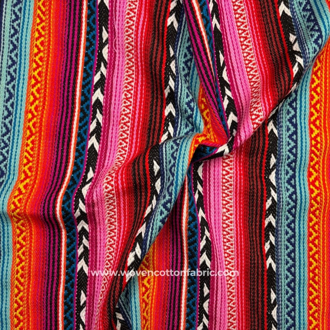 Serenity Drape Orange Cotton Jacquard Fabric Per Meter
