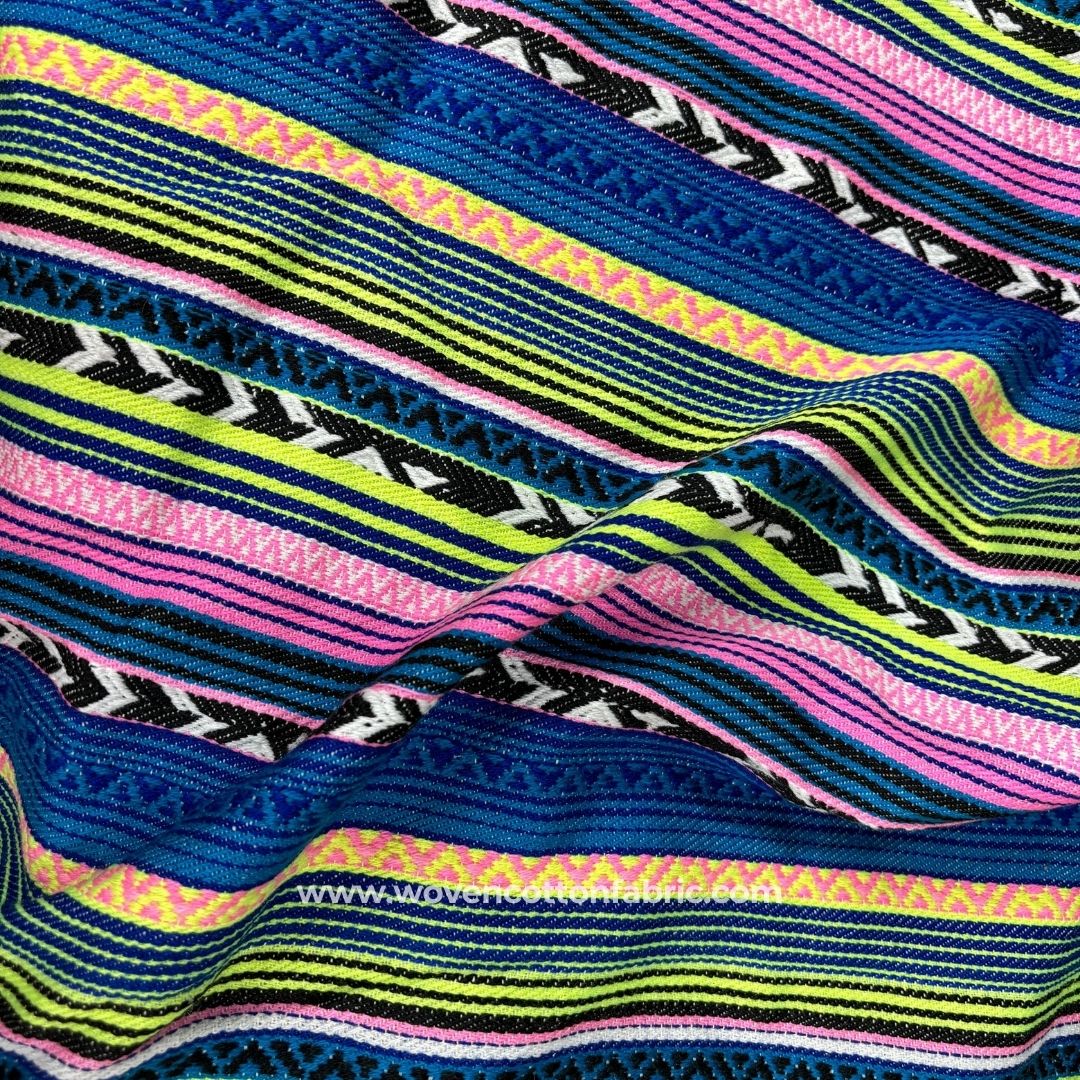 Serenity Drape Blue Cotton Jacquard Fabric Per Meter