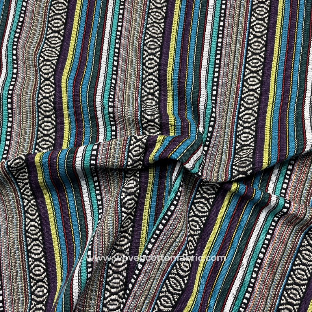 Tierra Threads BlueCotton Jacquard Fabric per meter