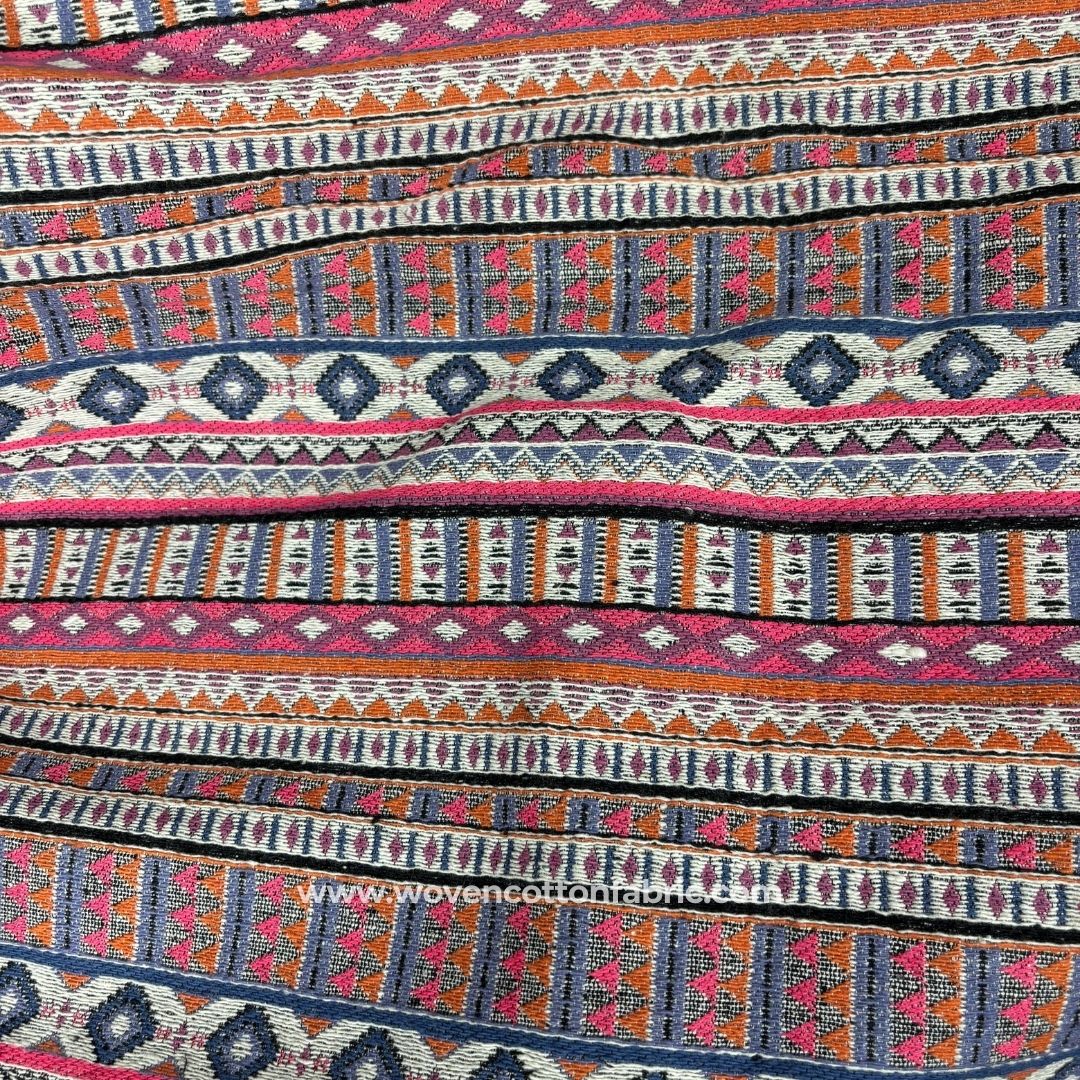 Zahara Stripes Cotton Jacquard Fabric ,A4 Swatch