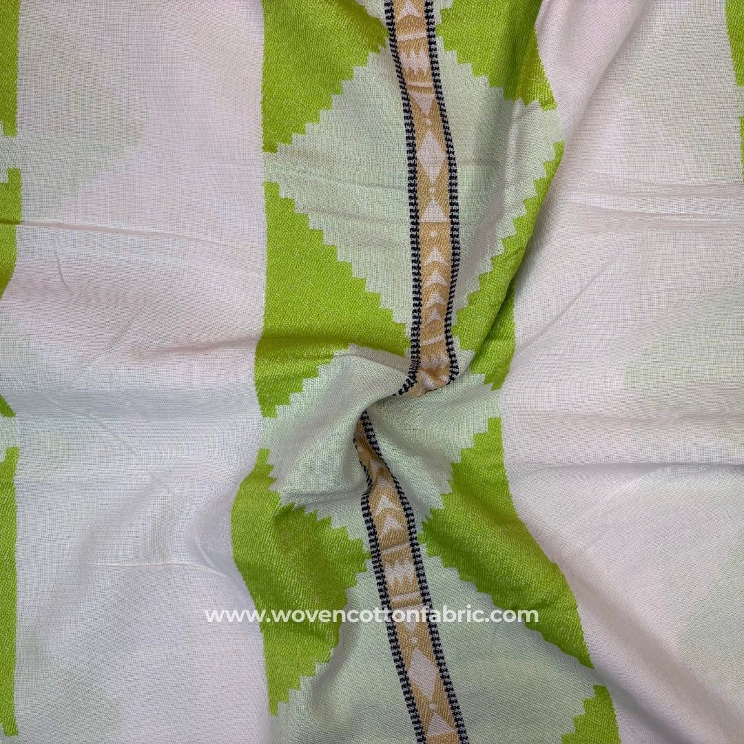 Hawest Gaps Green Cotton Jacquard Fabric ,A4 Swatch