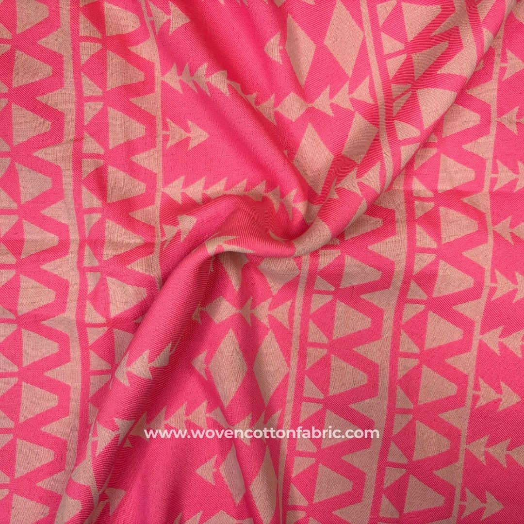 Flicker Curve Pink Cotton Jacquard Fabric, A4 Swatch