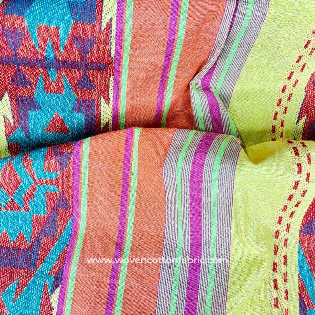 Elixir Threads Orange Cotton Jacquard Fabric ,A4 Swatch