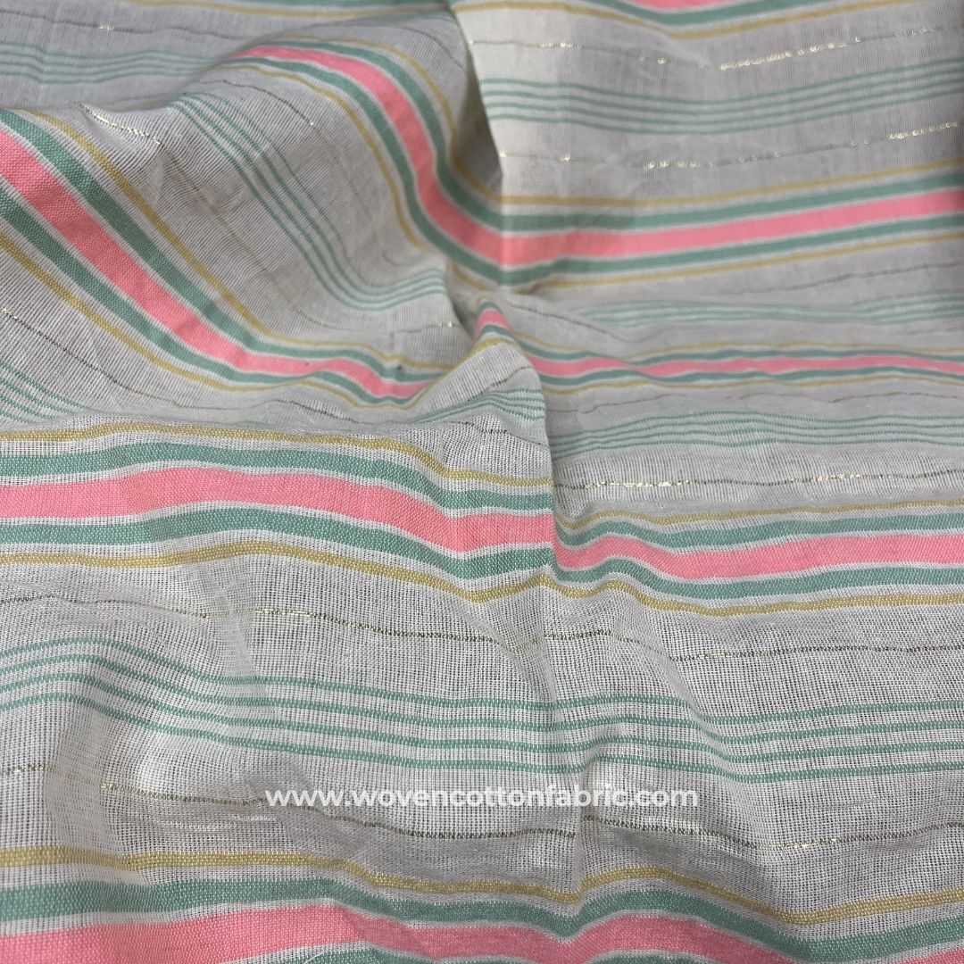 Neat Nexus White Cotton Jacquard Fabric, A4 Swatch