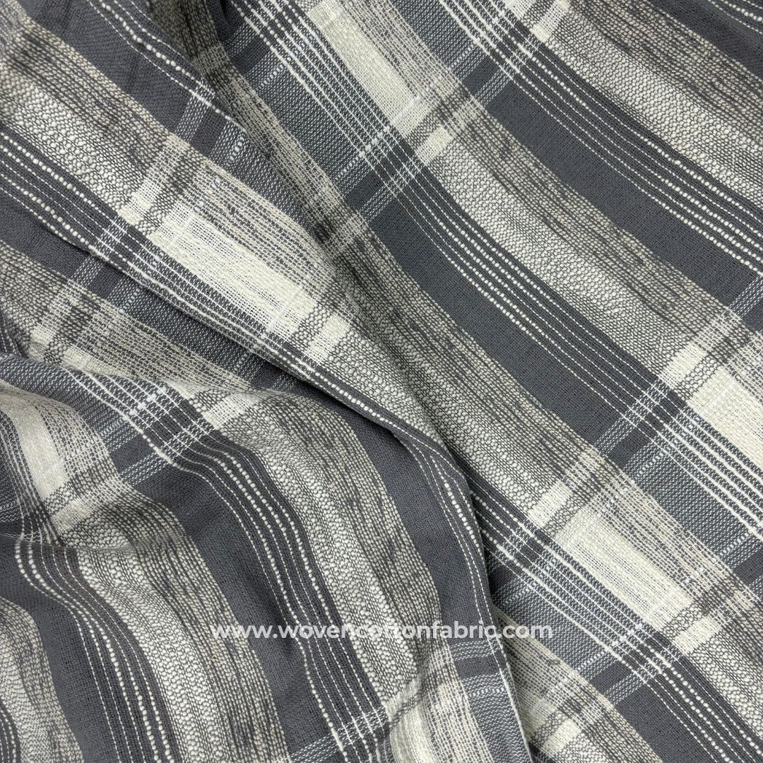 Charcoal Mist Grey Cotton Jacquard Fabric ,A4 Swatch