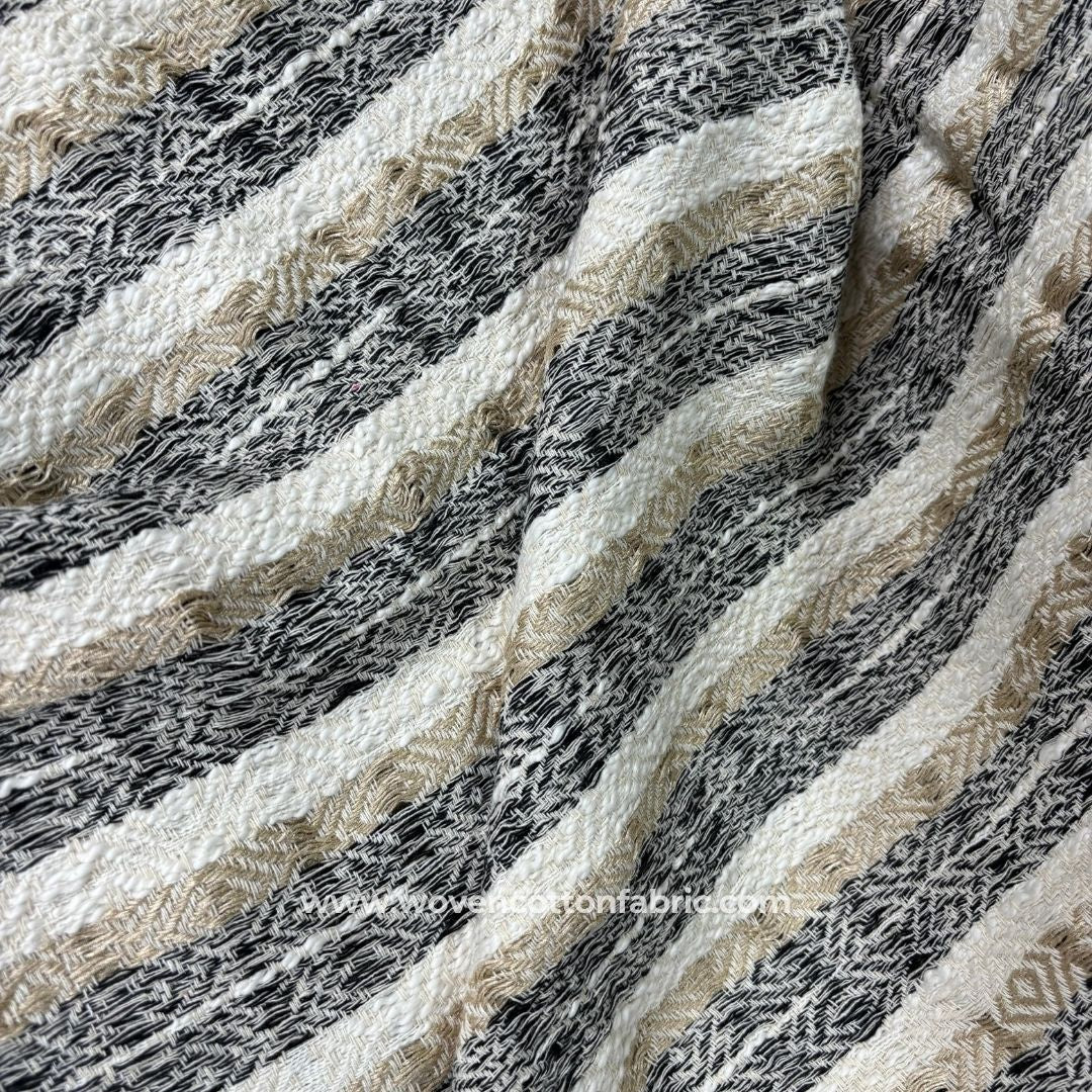 Surgeloom Black Cotton Jacquard Fabric, A4 Swatch