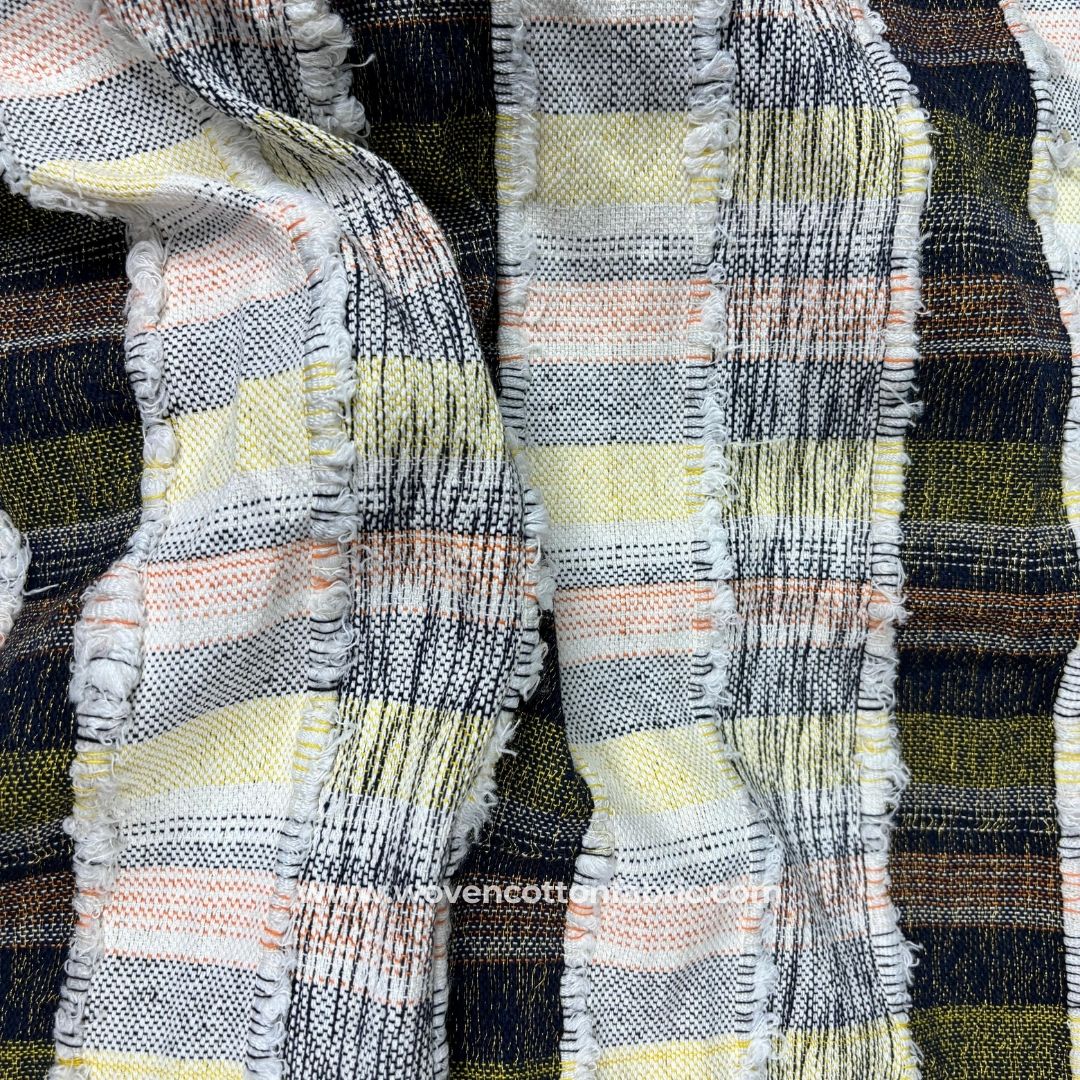 Cloud Ripples White Cotton Jacquard Fabric ,A4 Swatch