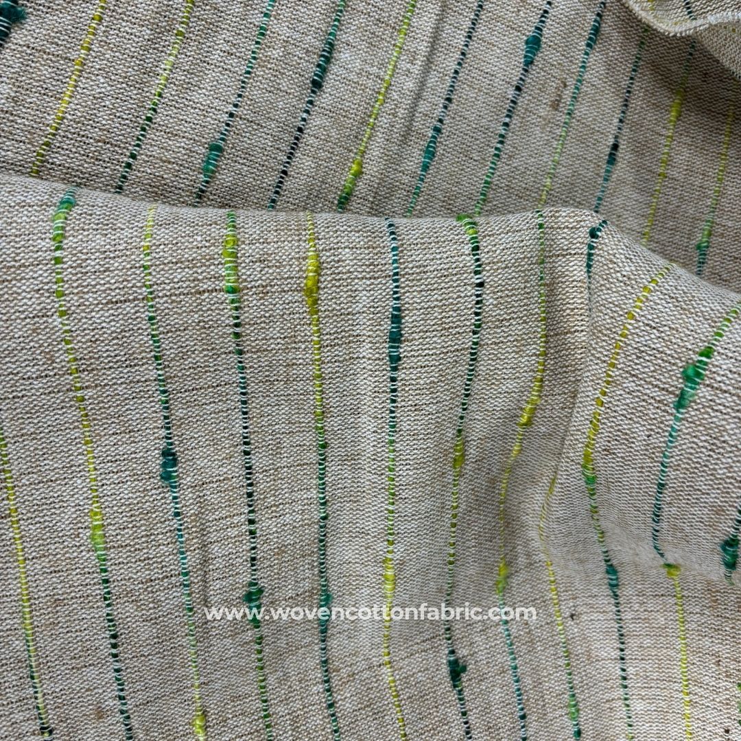 Lume Lines White Cotton Jacquard Fabric ,A4 Swatch