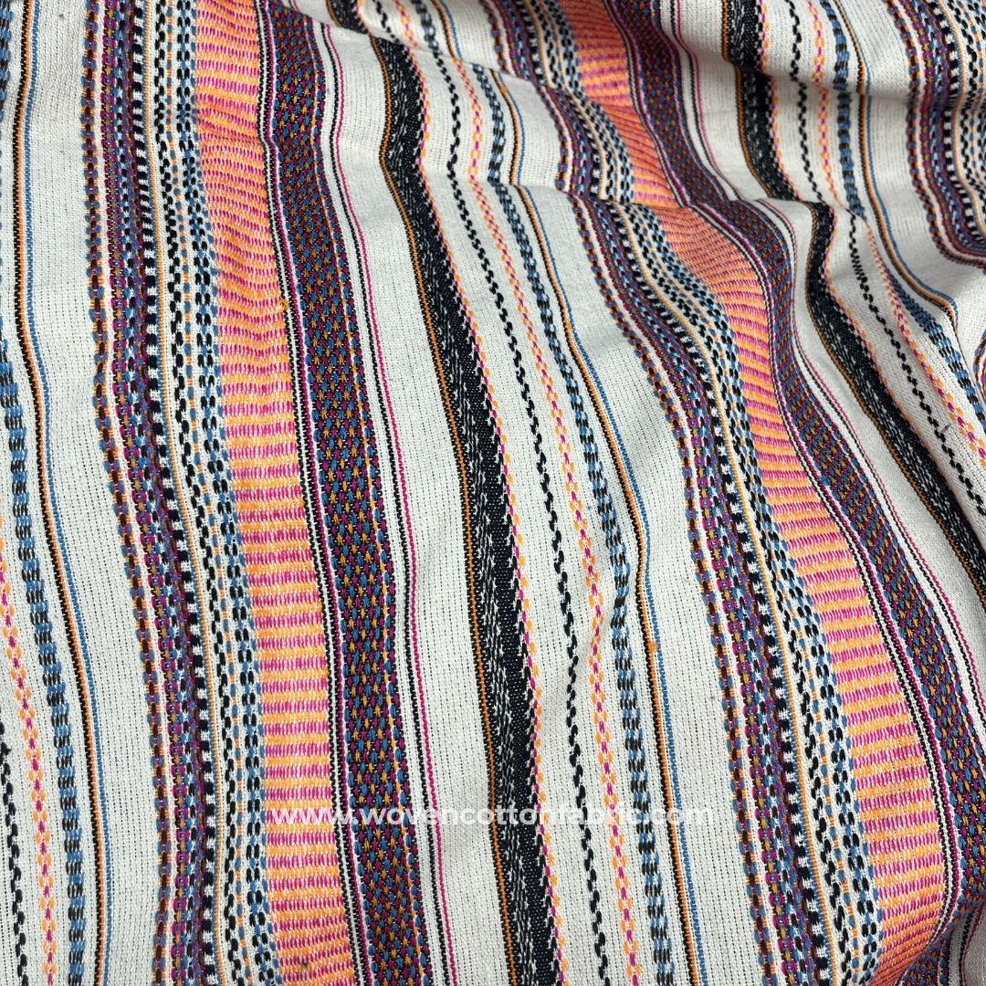 Skyline Threads White Cotton Jacquard Fabric ,A4 Swatch