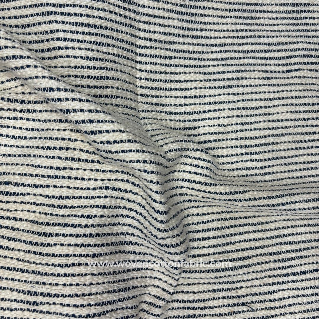 Frost Line White Cotton Jacquard Fabric, A4 Swatch