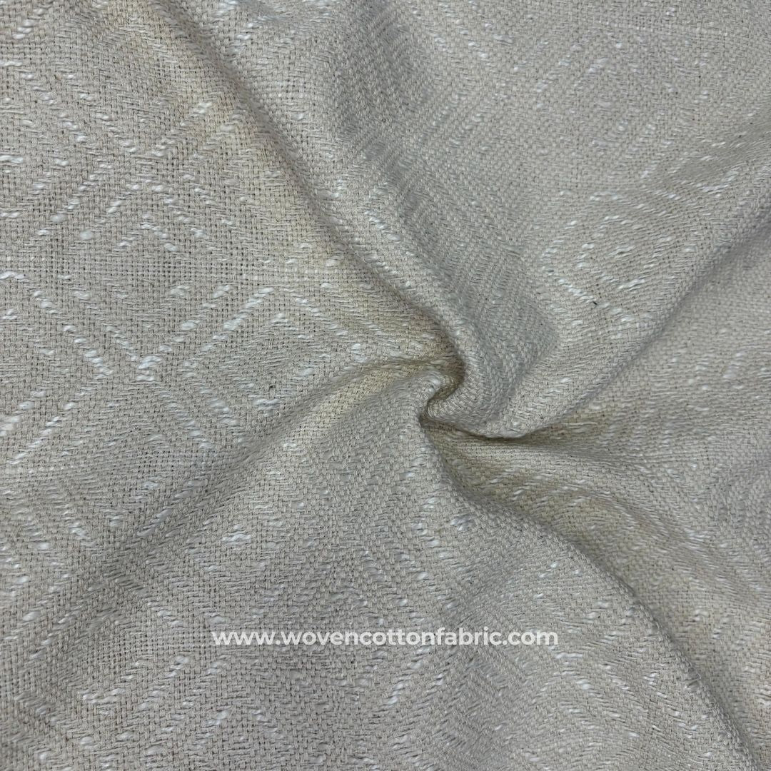 Dewlina White Cotton Jacquard Fabric ,A4 Swatch