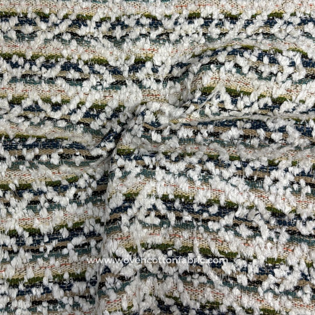 Artic Speck Green Cotton Jacquard Fabric ,A4 Swatch
