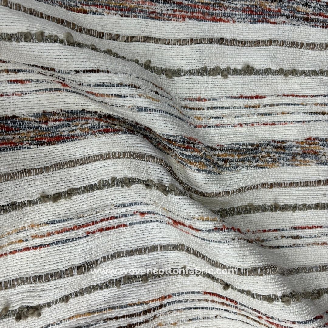 Sandwept Weave White Cotton Jacquard Fabric ,A4 Swatch