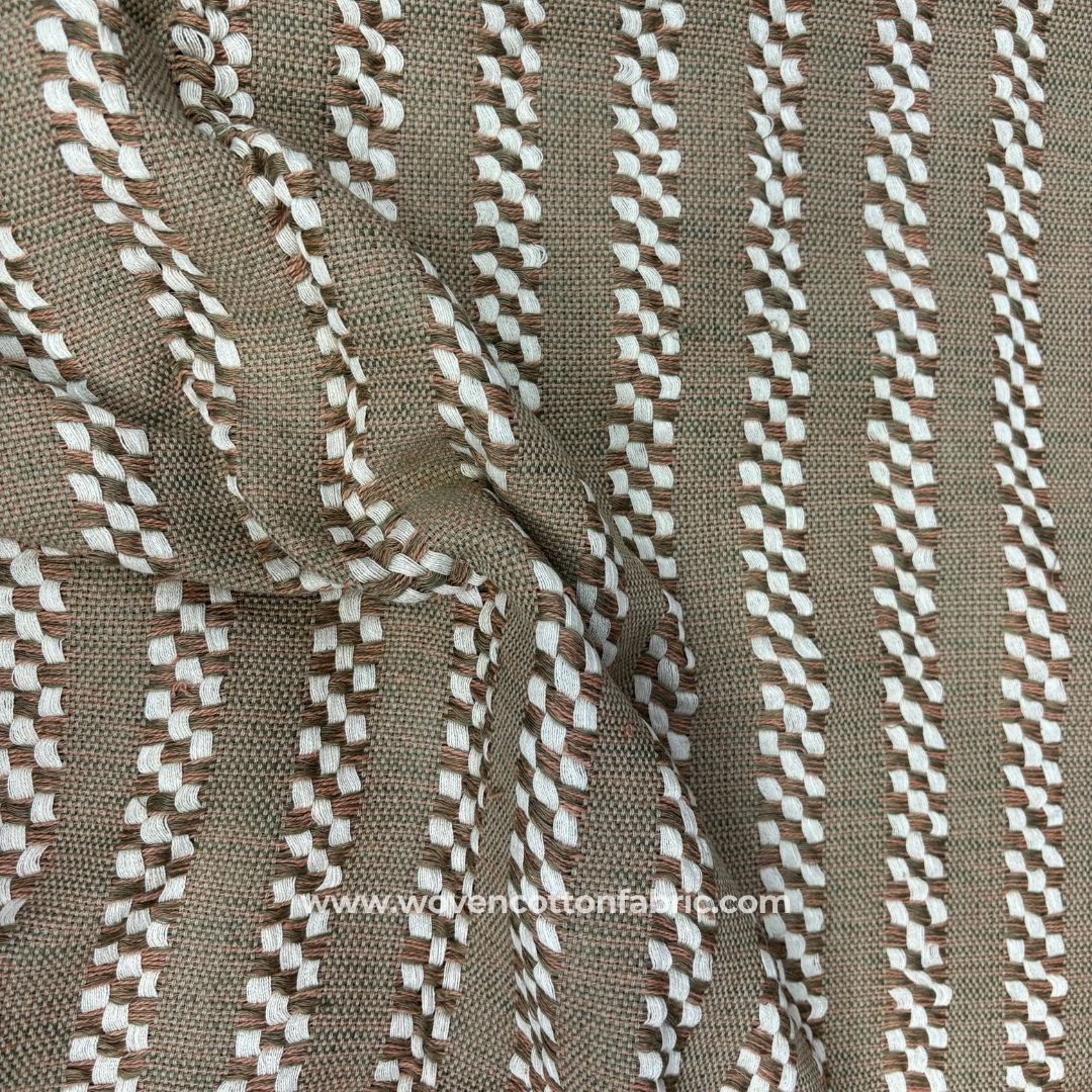 Tall Tales Brownish Grey Cotton Jacquard Fabric ,A4 Swatch