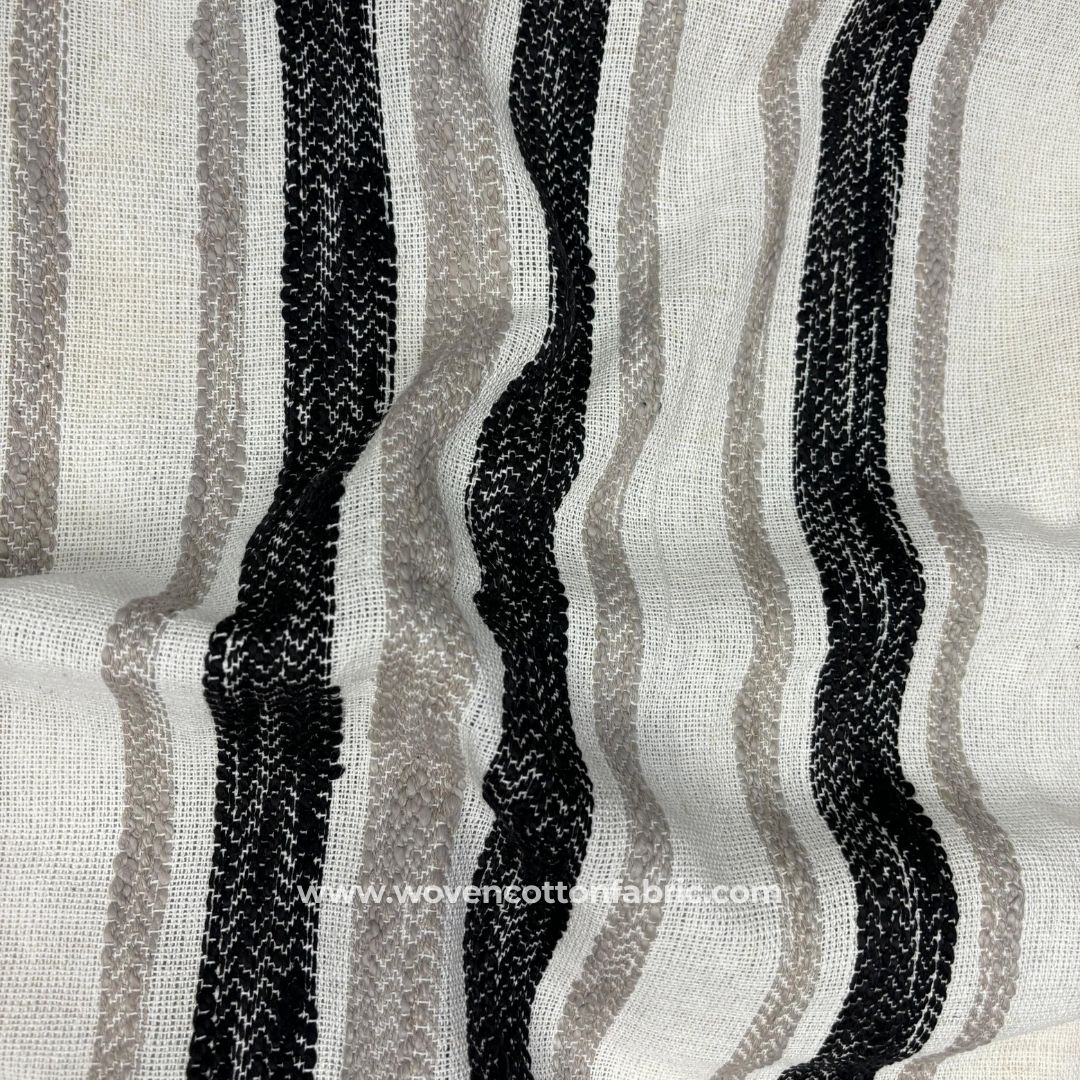 Phantom Grid White Cotton Jacquard Fabric, A4 Swatch
