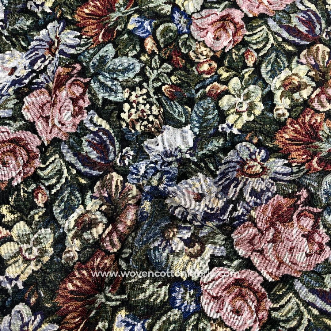 EdenTwill Multicolour Cotton Jacquard Fabric ,A4 Swatch