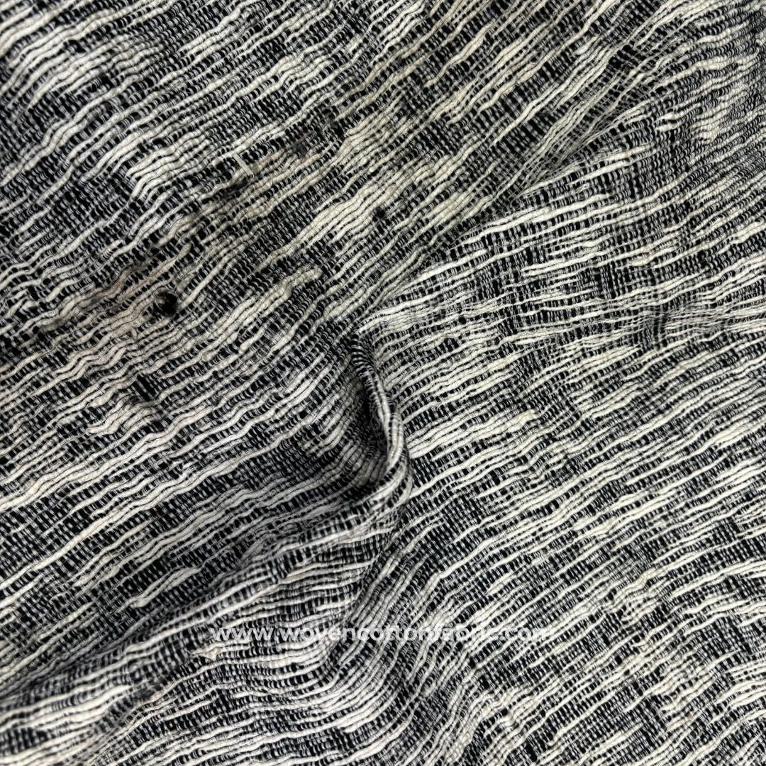 DrizzleTex Black Cotton Jacquard Fabric, A4 Swatch
