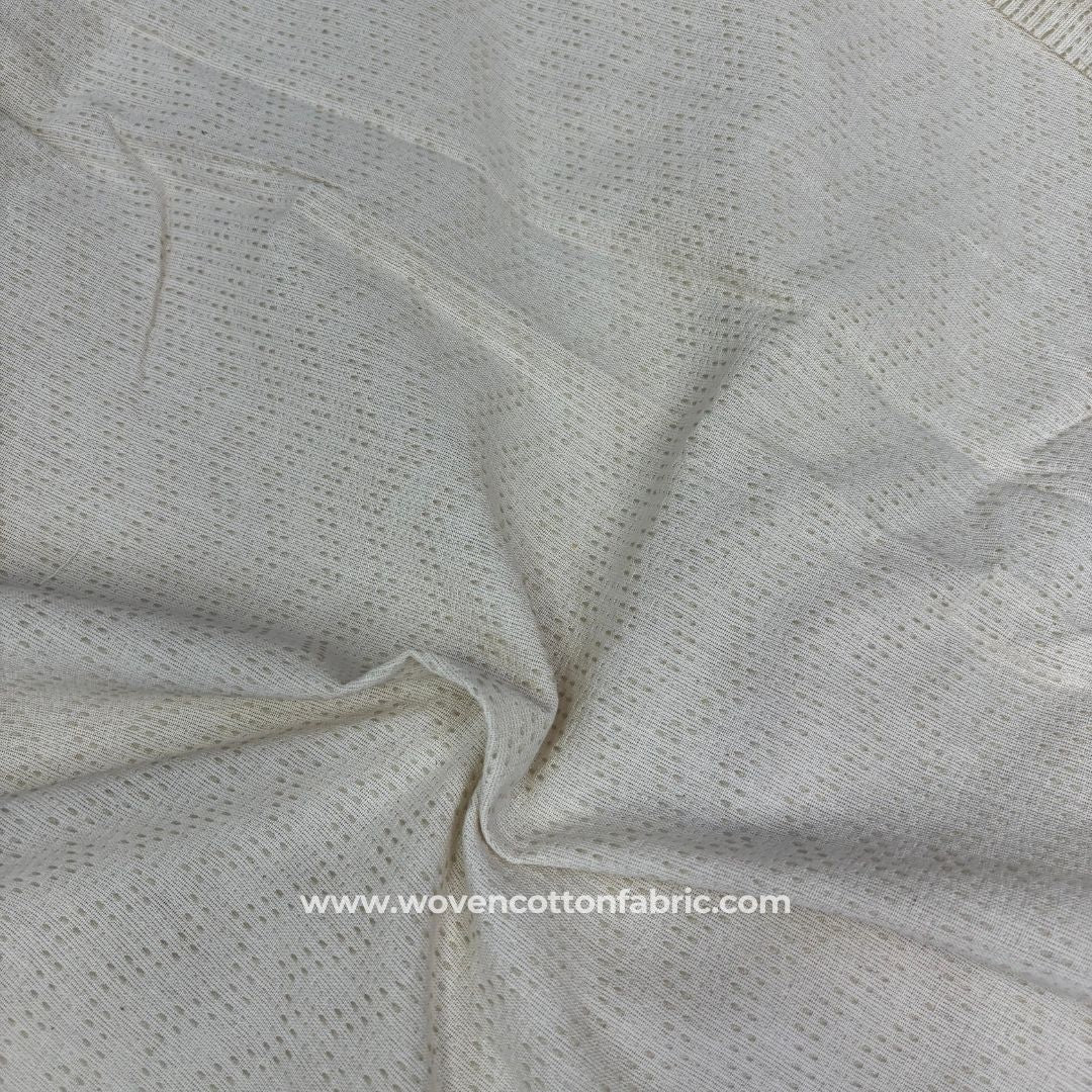 Unotex White Cotton Jacquard Fabric, A4 Swatch