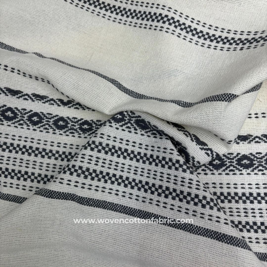 Elenza White Cotton Jacquard Fabric, A4 Swatch