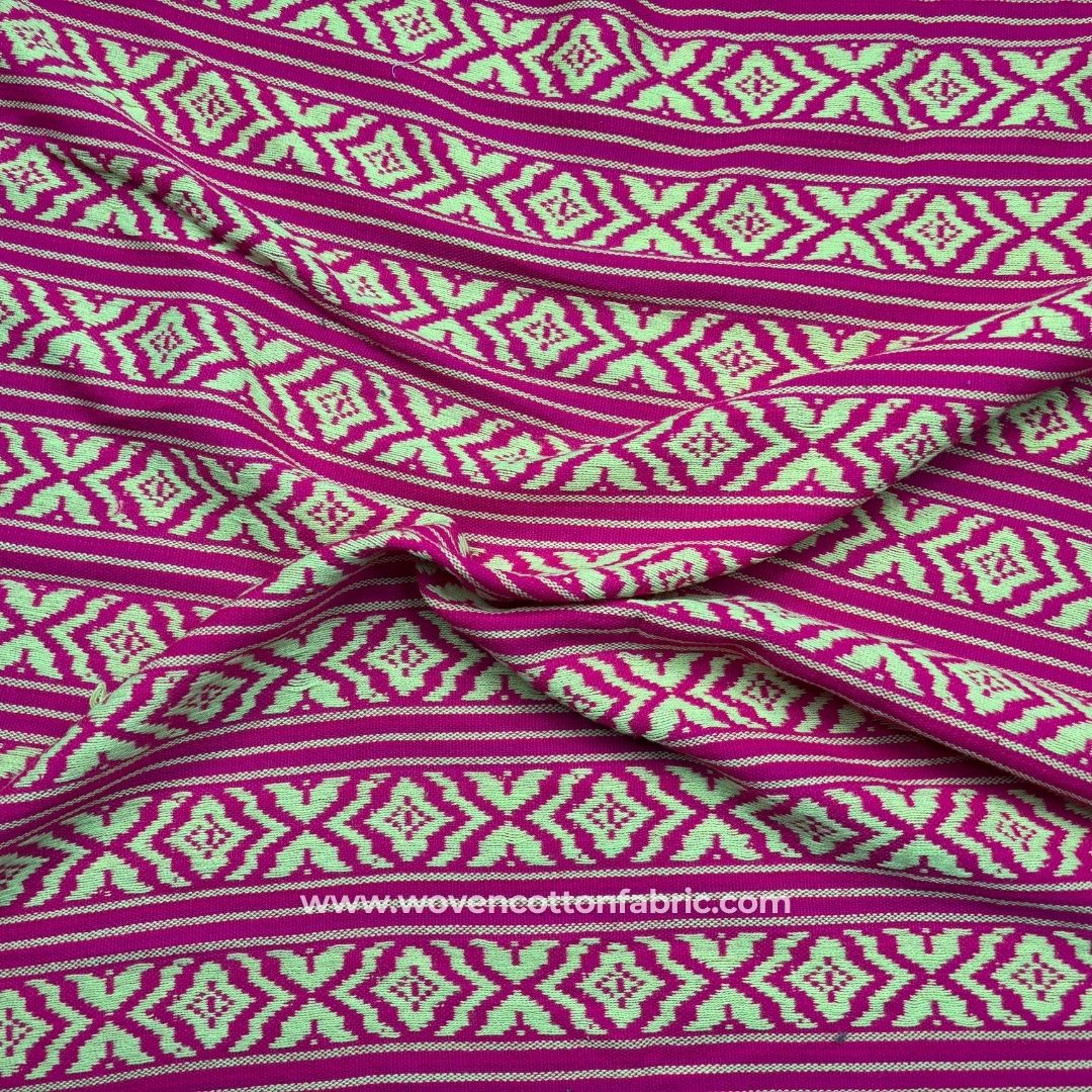 Hypnotic Hues Pink Cotton Jacquard Fabric ,A4 Swatch