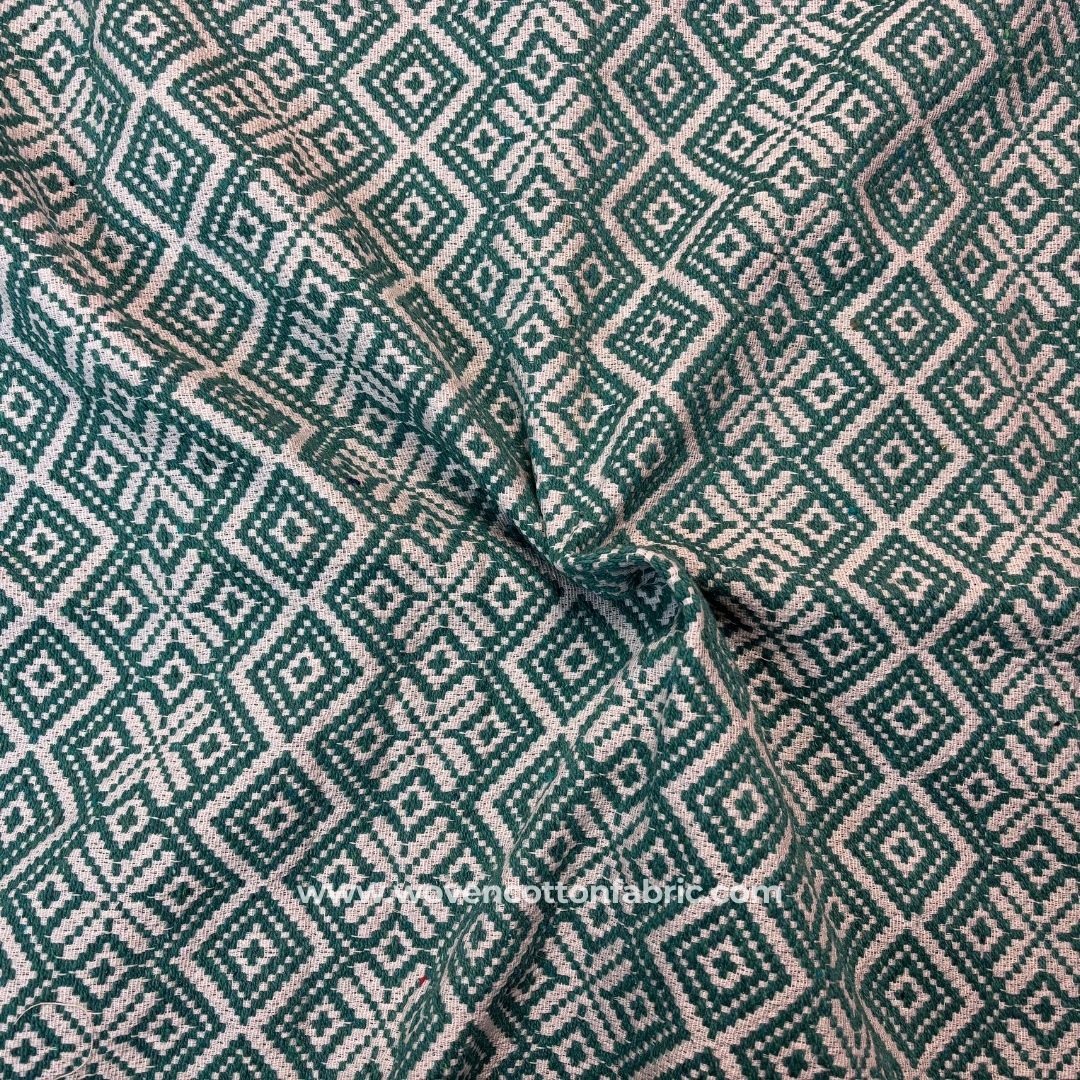 Mystic Mess Green Cotton Jacquard Fabric ,A4 Swatch