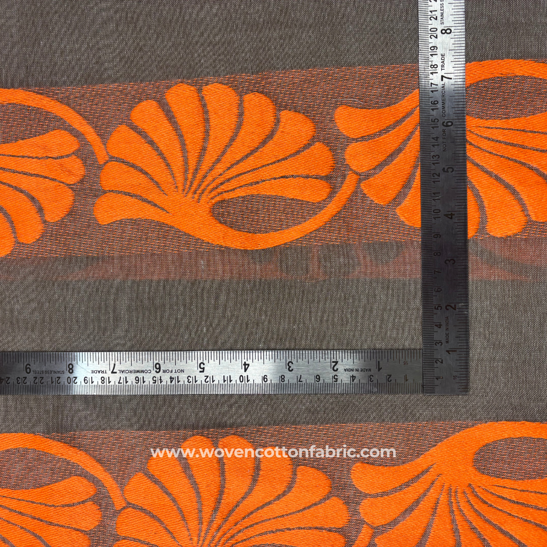 Modern Sambalpuri Motif Cotton Jacquard Fabric, Per Meter