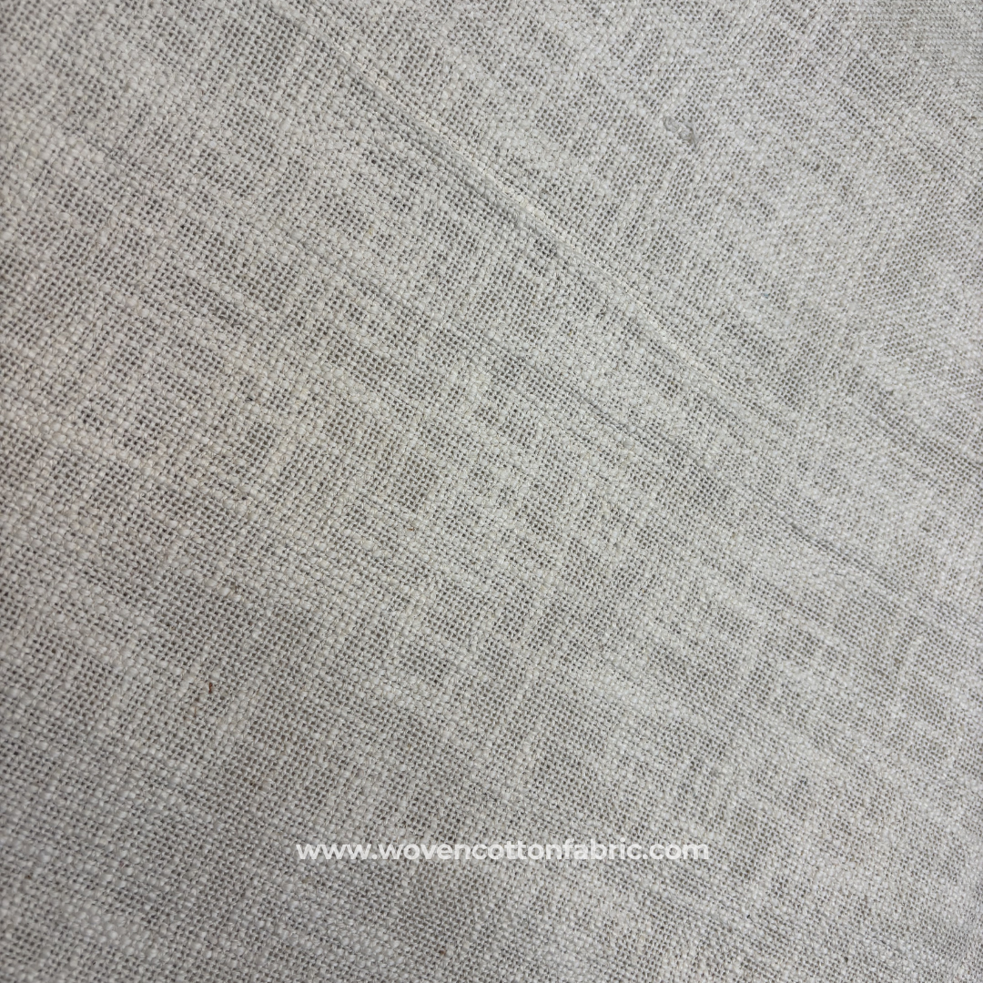 Off White Slub Cotton TNT Fabric, Per Meter