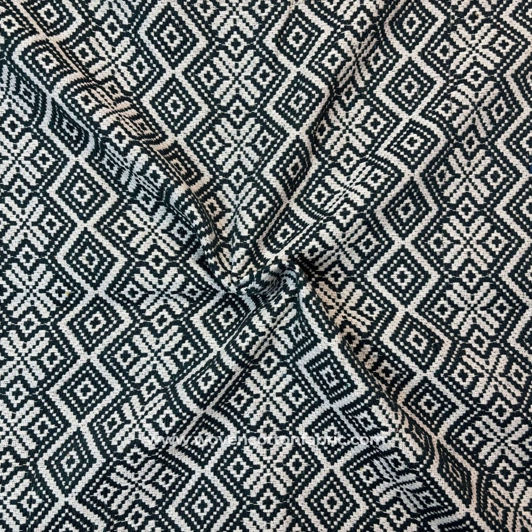 Twill Charm White Cotton Jacquard Fabric, A4 Swatch