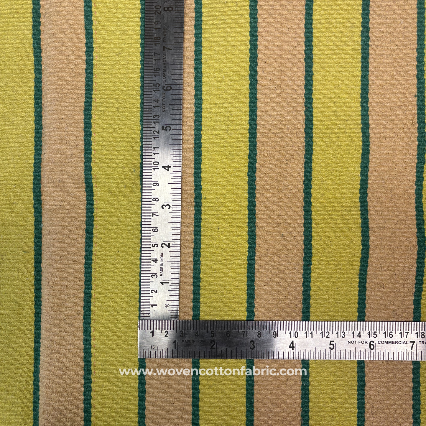 Citrus Earth Ribbed Handloom Cotton Fabric, Per Meter