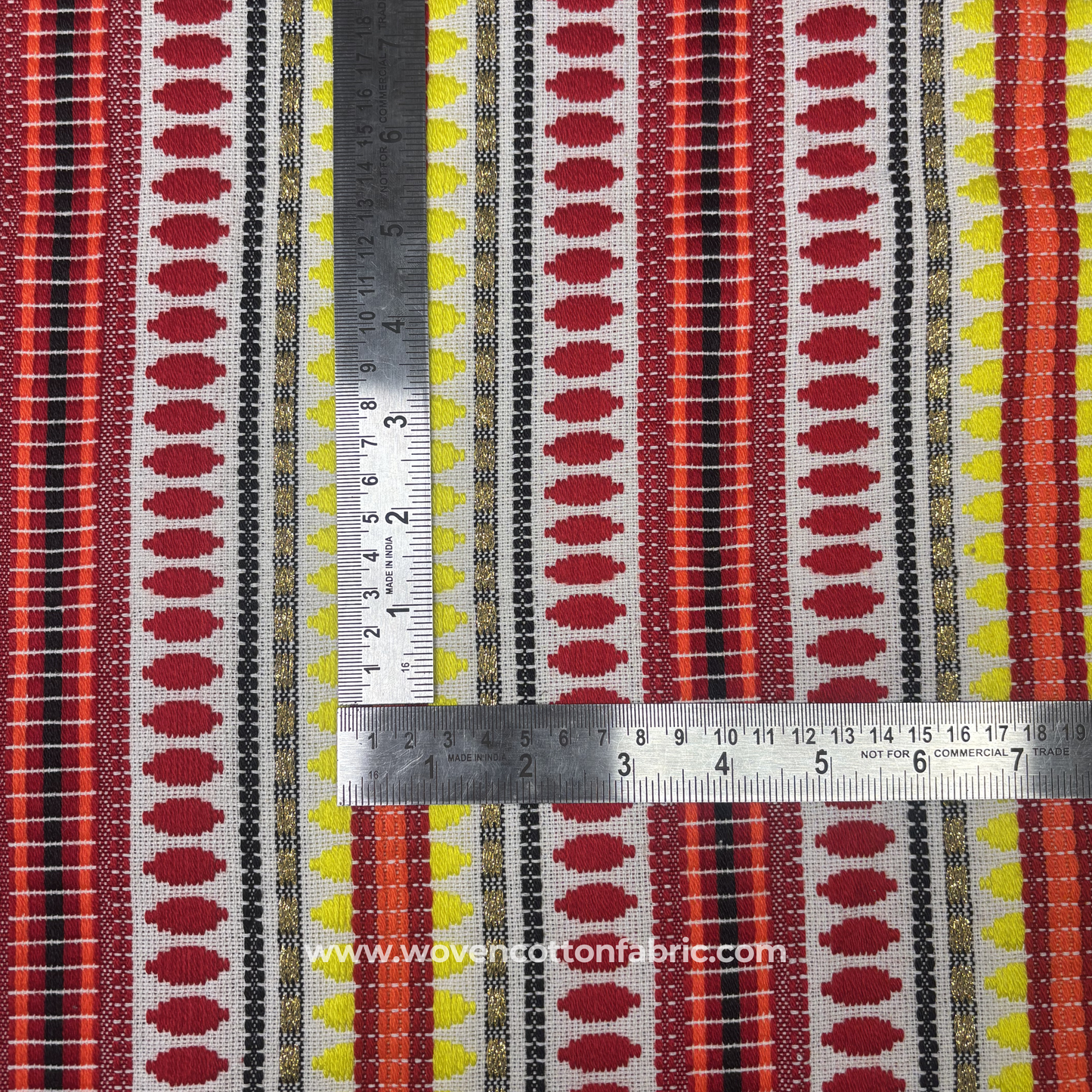 Solar Flare Tribal Handloom Fabric, Per Meter