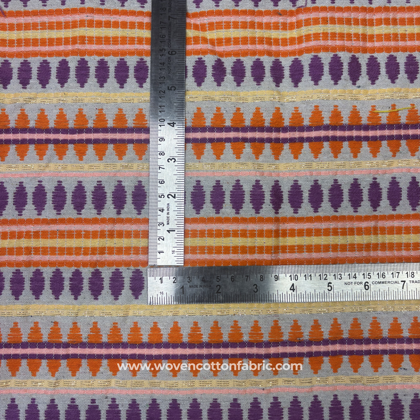 Sunset Bloom Gilded Cotton Weave Fabric, Per Meter