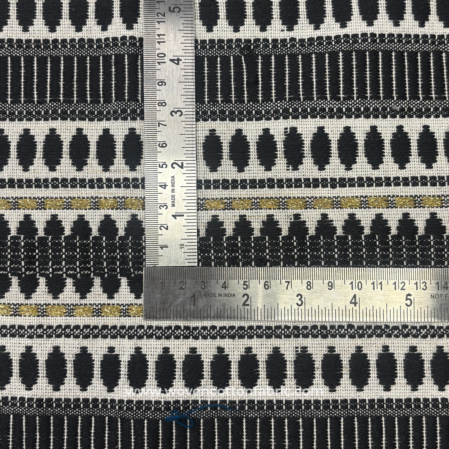 Artisan Loom Black & Gold Fabric, Per Meter