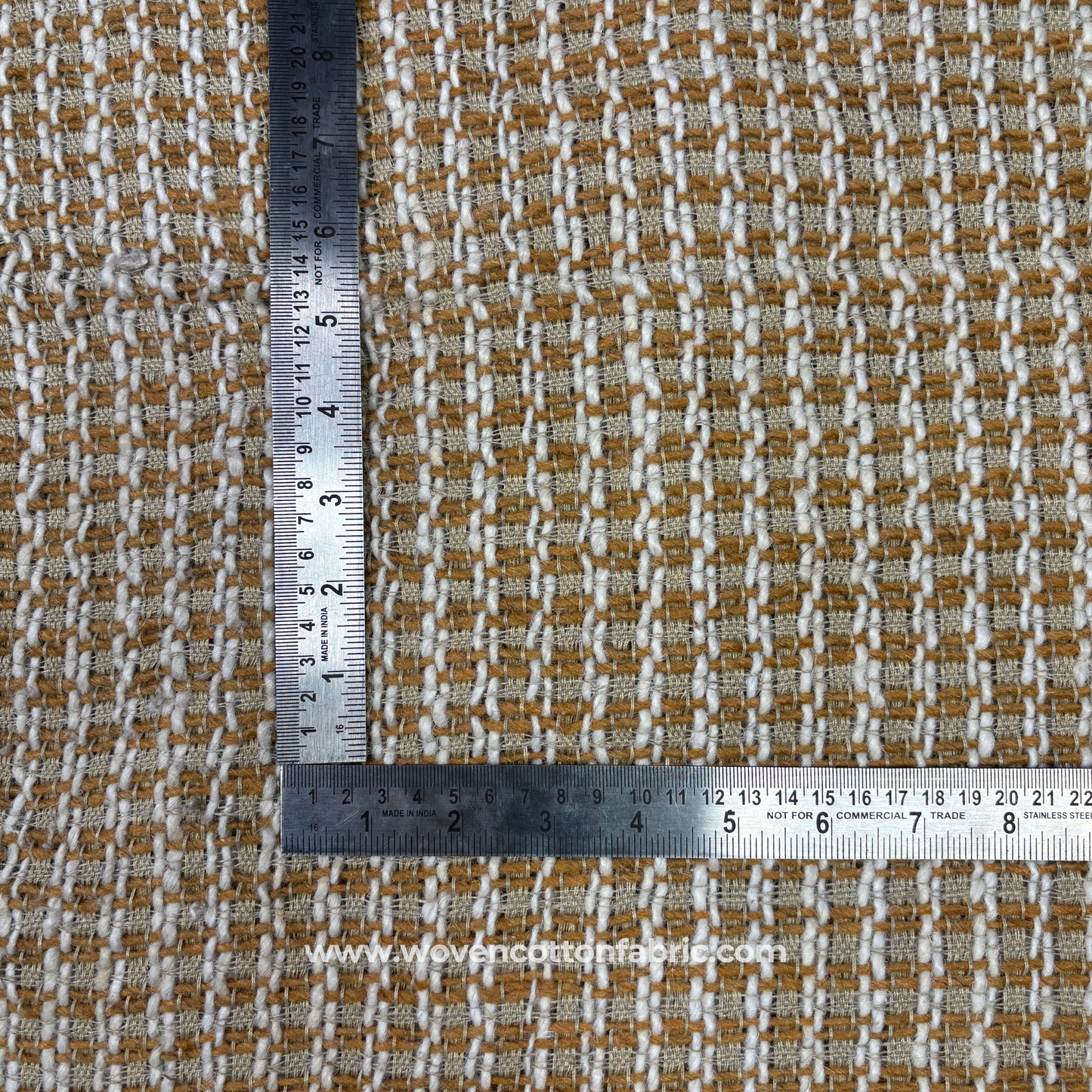 Autumn Harvest Hand-Woven Textured Cotton Fabric, Per Meter