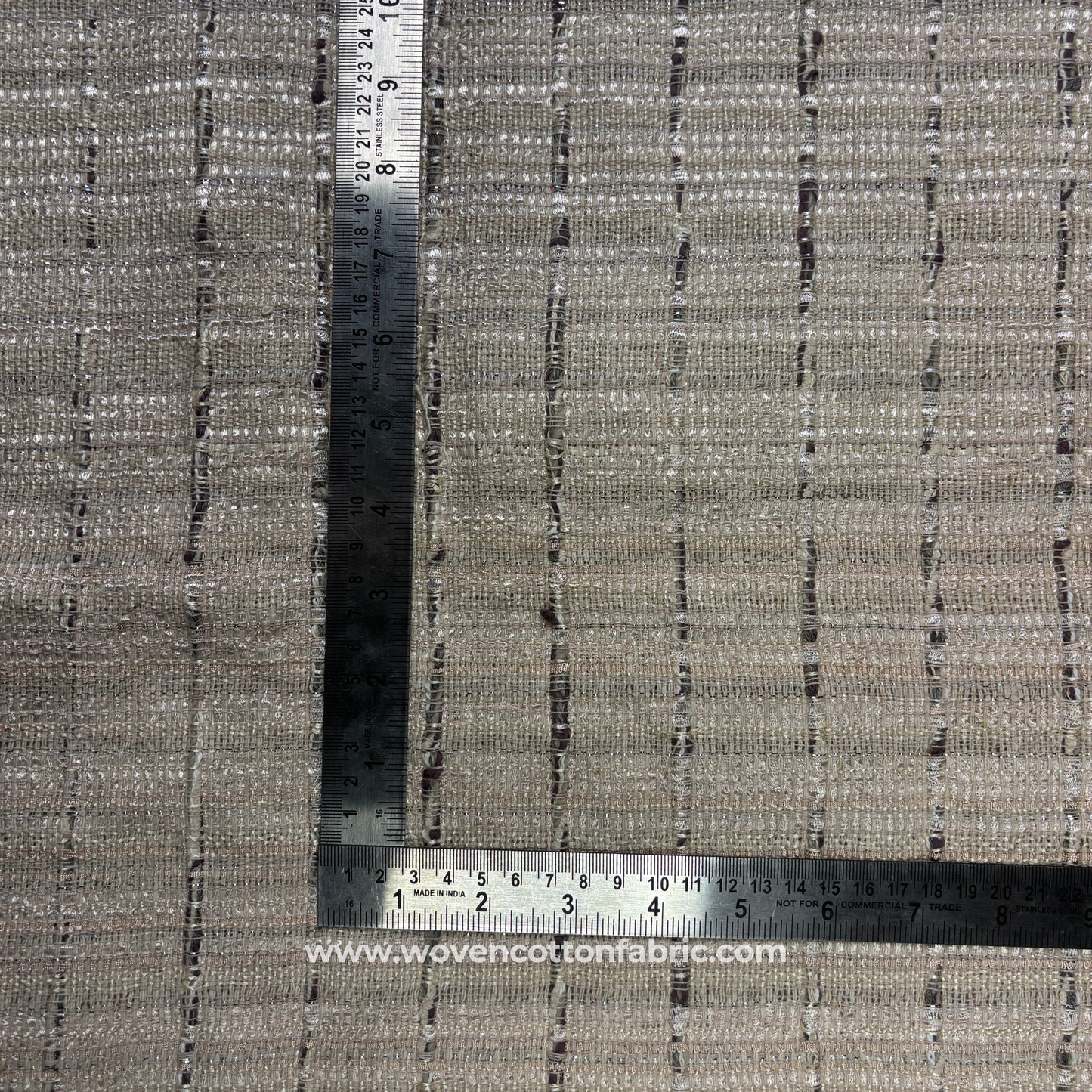 Champagne Shimmer Bouclé Tweed Fabric, Per Meter