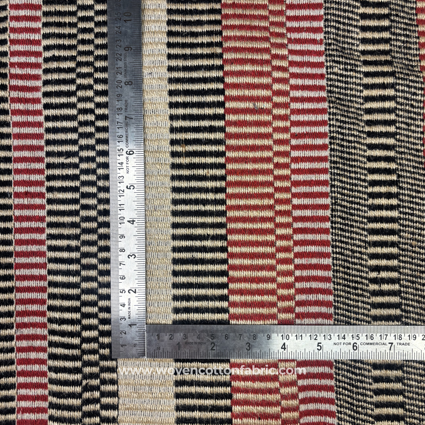 Crimson Highland Ribbed Jacquard Fabric, Per Meter