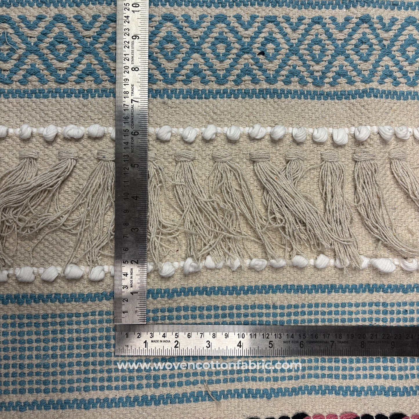 Geometric Tufted Chenille Handloom Fabric, Per Meter