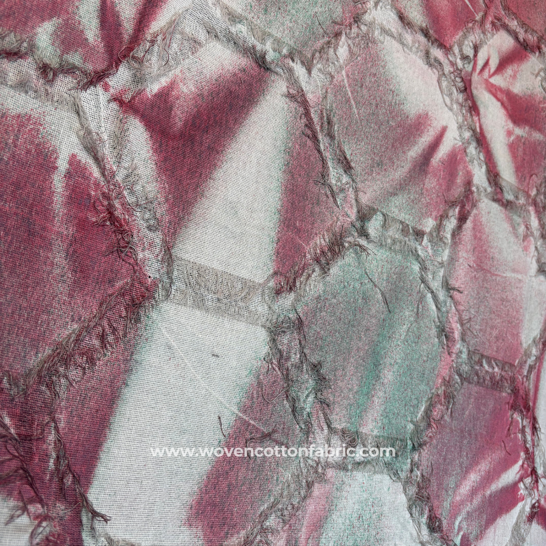 Blush Reef Cotton Jacquard Fabric,Per Meter