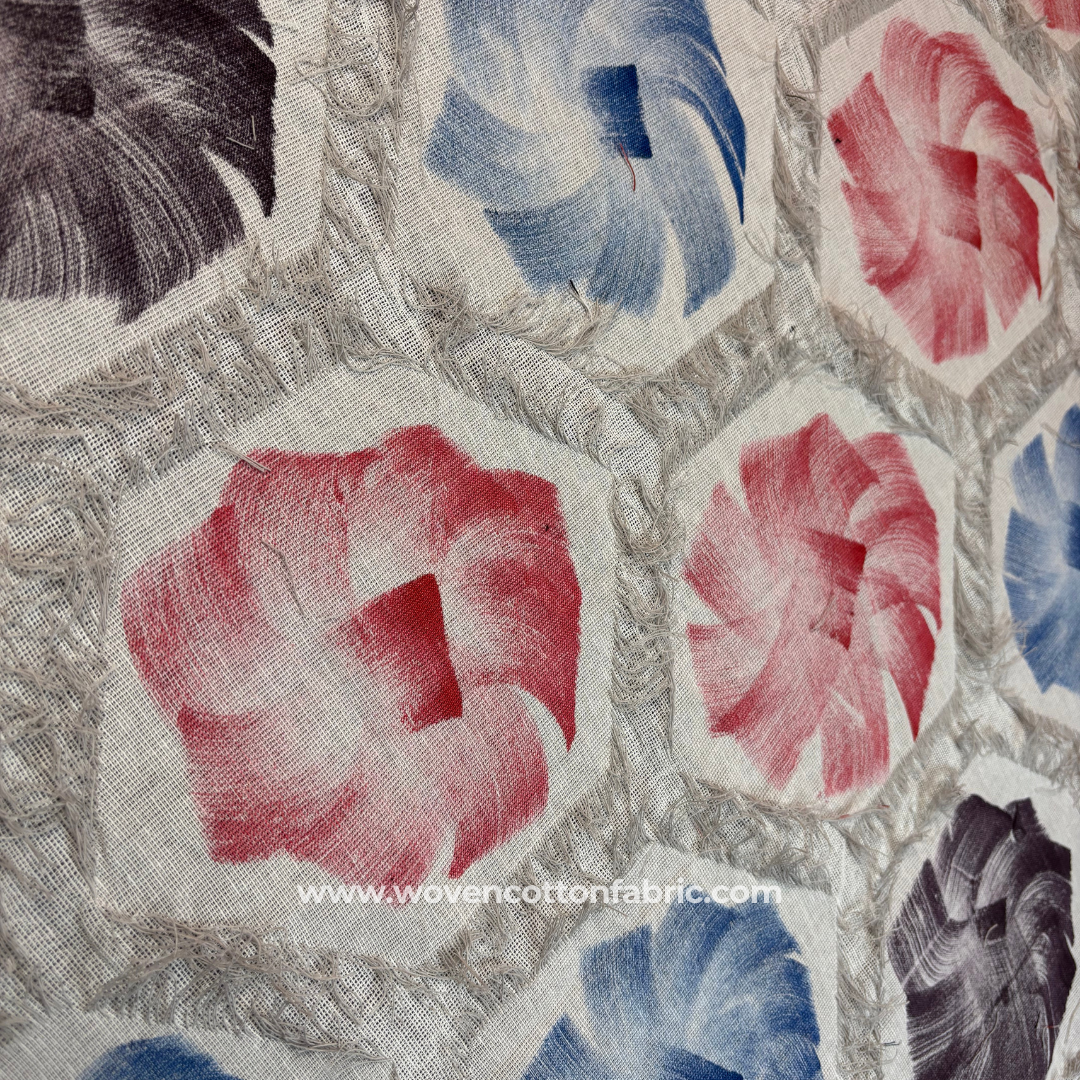 Spring Hues Cotton Jacquard Fabric,Per Meter