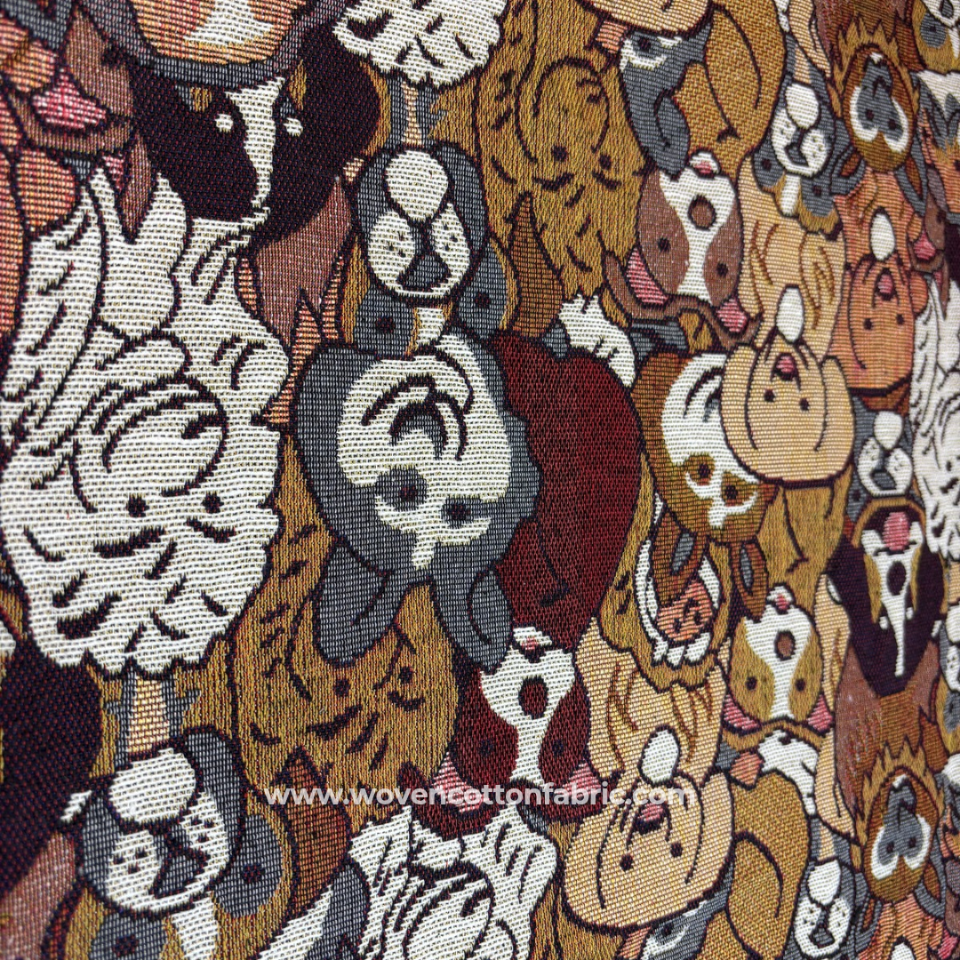 Woof Wonderland Cotton Jacquard Fabric, Per Meter