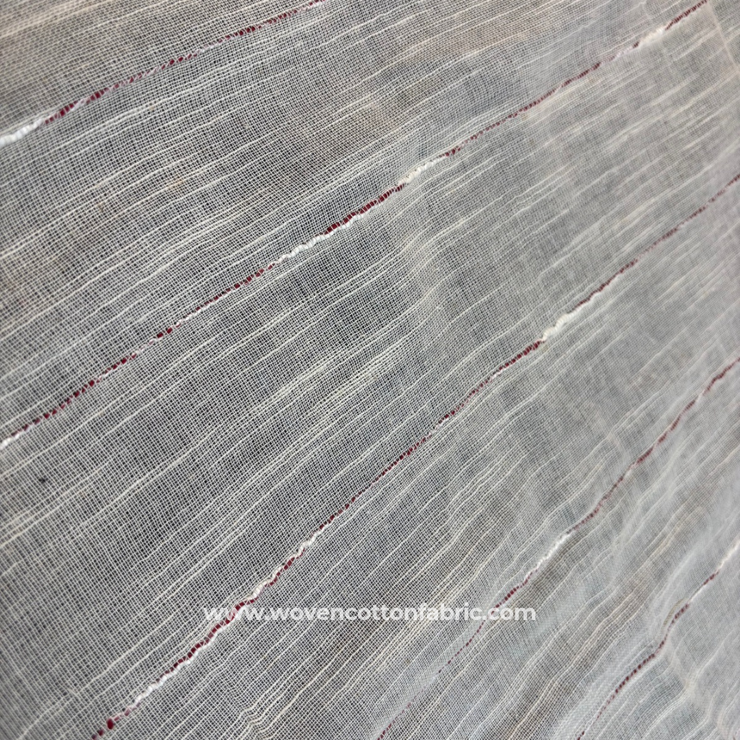 Scarlet Drift Cotton Jacquard Fabric, Per Meter