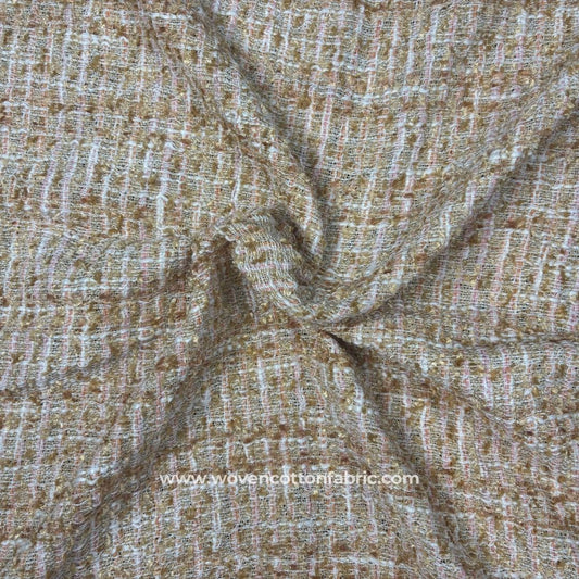 Vitalvogue  Beige Cotton Jacquard Fabric, A4 Swatch