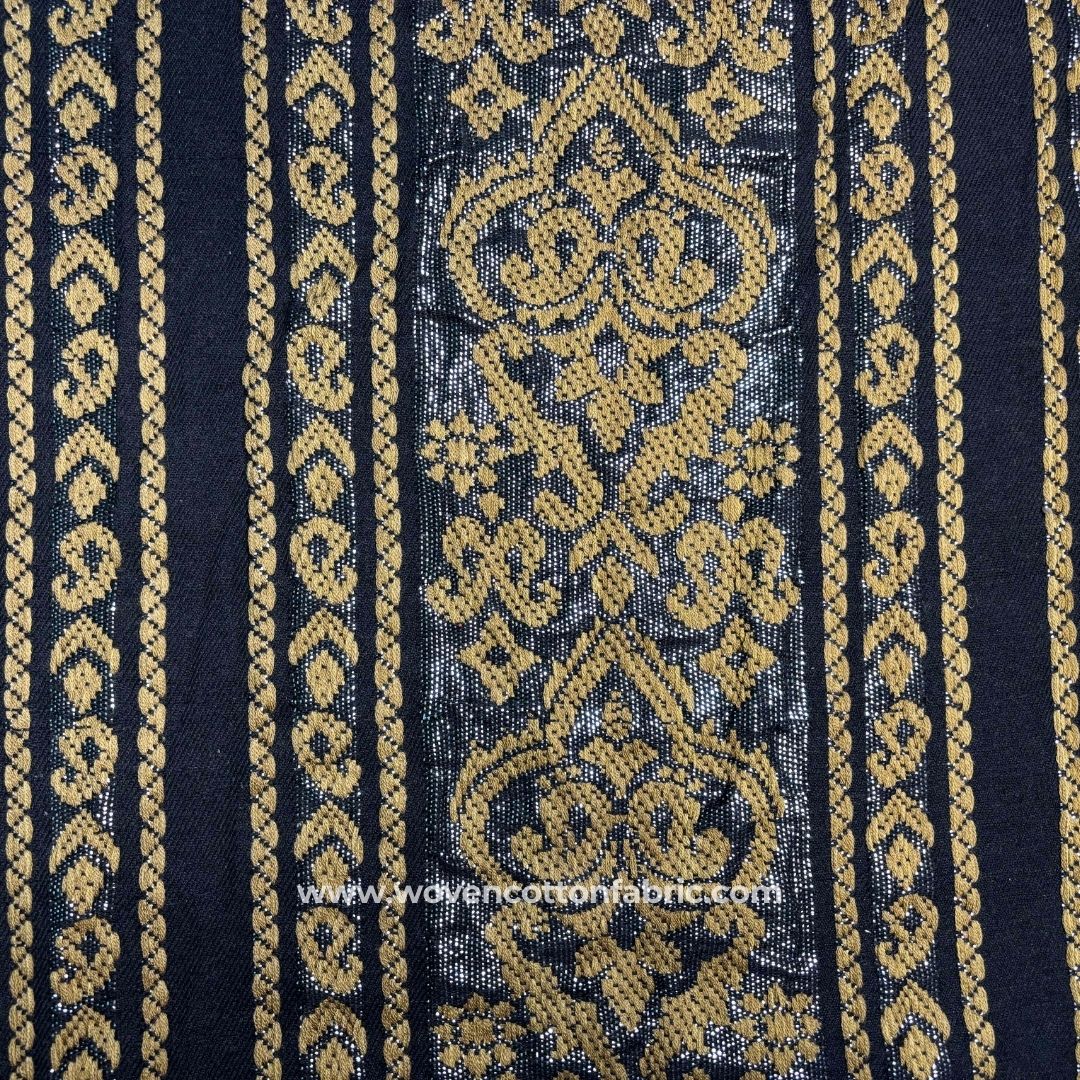 Regency Damark Golden Cotton Jacquard Fabric, A4 Swatch