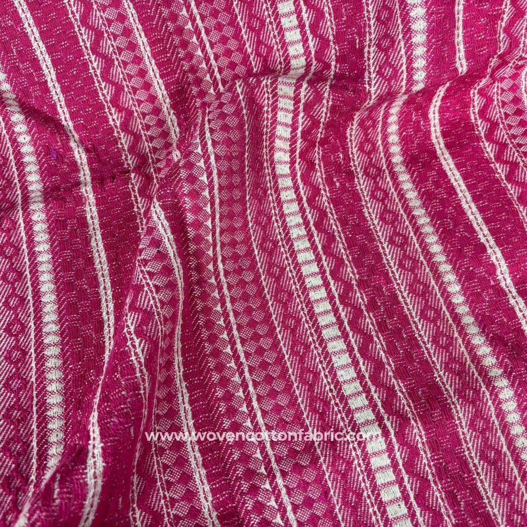 Aztec Chevron Pink Cotton Jacquard Fabric, Per Meter