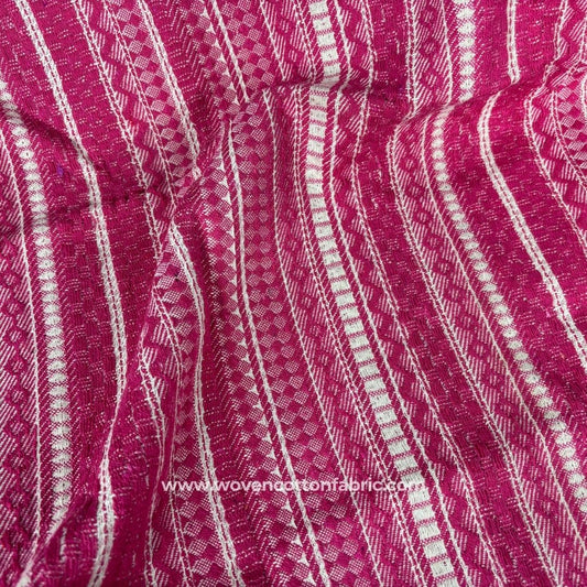 Aztec Chevron Pink Cotton Jacquard Fabric, Per Meter