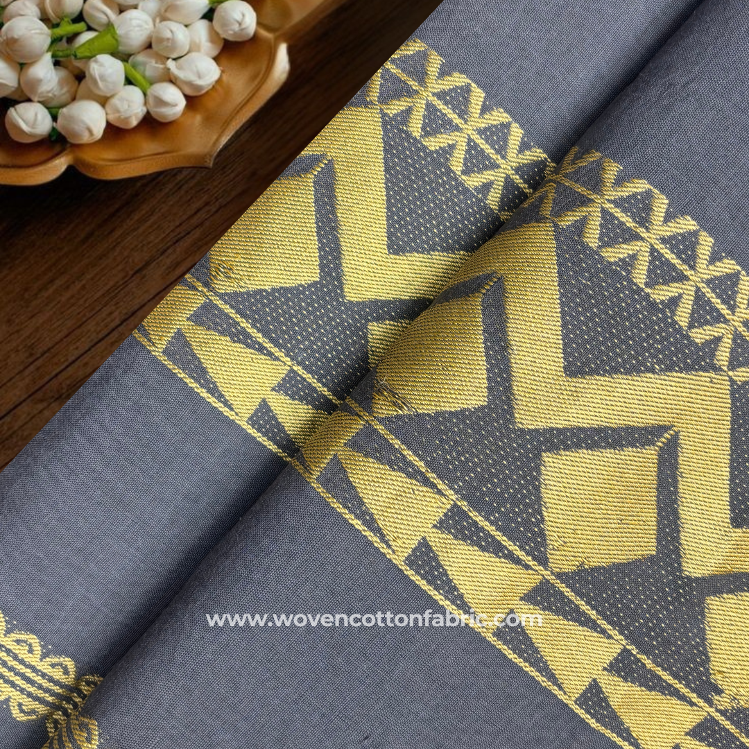 Royal Chevron Cotton Jacquard Fabric, Per Meter