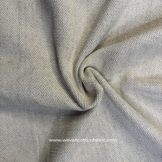White Micro-Chambray Textured Cotton Handloom Fabric, Per Meter