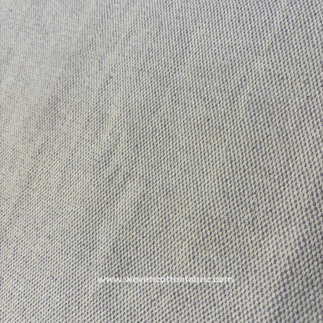 White Micro-Chambray Textured Cotton Handloom Fabric, Per Meter
