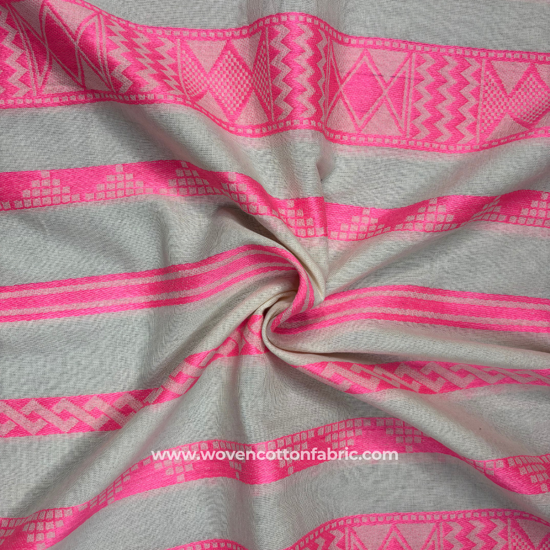Pattern Prism Pink Jacquard Fabric, Per Meter
